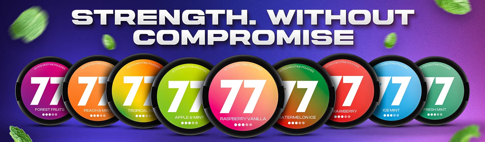 77 nicotine pouches promotional banner